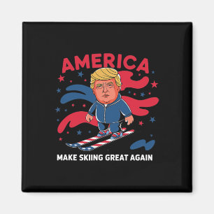 Íman Donald Trump Skiing America - Faça o Excelente de 