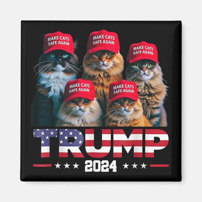Íman Donald Trump Torna Os Gatos Seguros Novamente Red  (Frente)