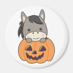 Íman Donkey Em Pumpkin Doce Donkey Feliz Halloween Mag