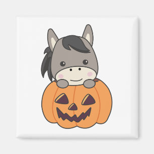 Íman Donkey Em Pumpkin Doce Donkey Feliz Halloween Mag