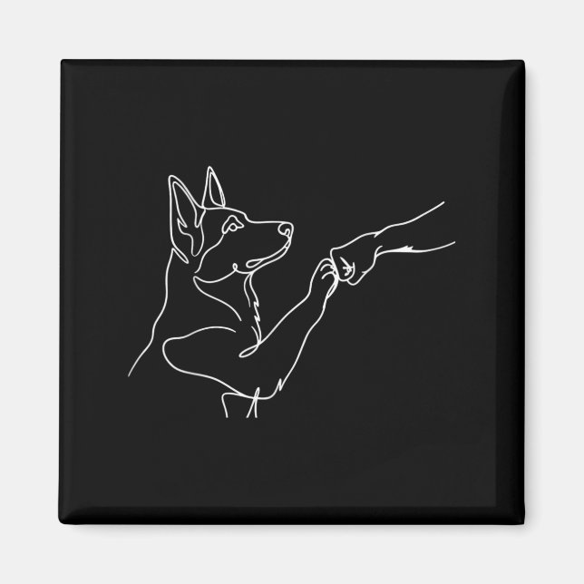 Íman Dono de Cachorro Pastor Alemão Design Fofo (Frente)