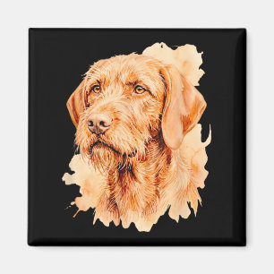 Íman Dono de Cão Vizsla Arameado - Retrato Artístico