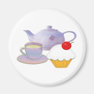 Íman Dons de arte do chá e do cupcake de cereja