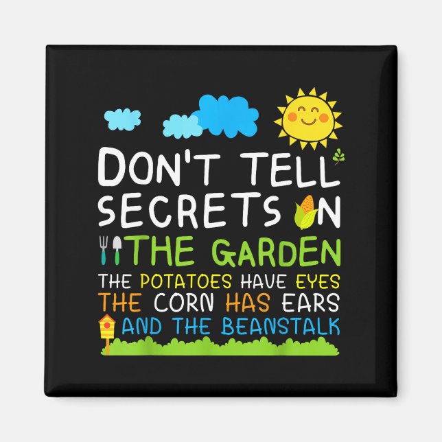 Íman Don't Tell Secret In The Garden Funny Gardener  (Frente)