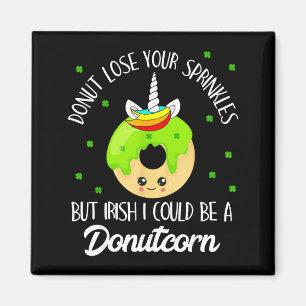 Íman Donutcorn Engraçado Donut Unicórnio Irlandês St Pa