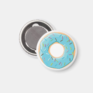 Íman Donuts rosa azul e mordidas padrão chocolate
