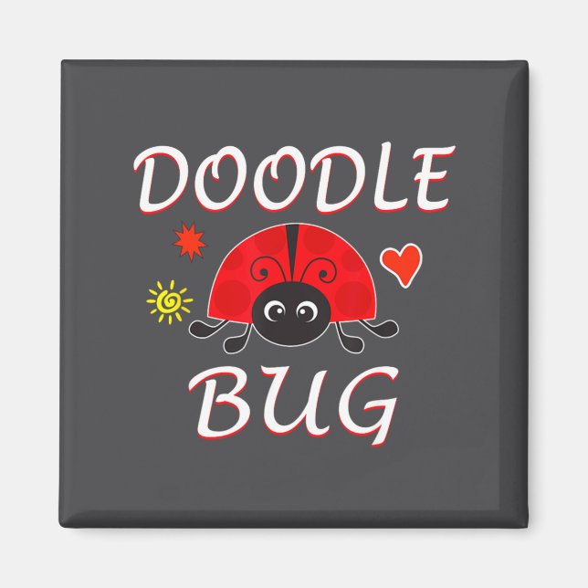 Íman Doodle Bug Funny Doodle Ladybug  (Frente)