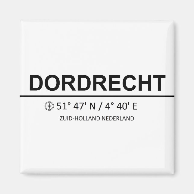 Íman Dordrecht Coordenaten - Coordenadas Dordrecht (Frente)