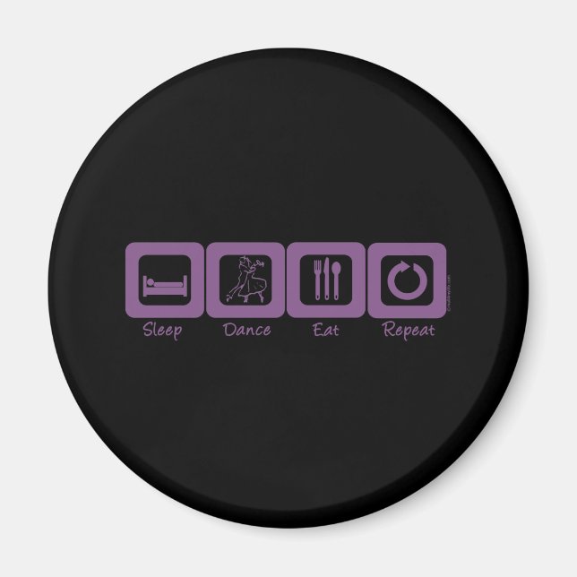 Íman Dormir Salão Comer Repetir (Frente)