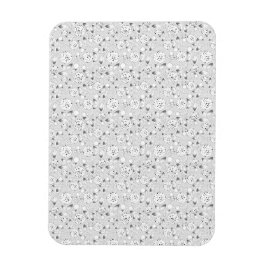 Íman Dotagem Floral Branca Preta | Botânica sem costura