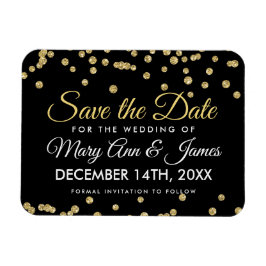 Íman Dourada Glitter Confetti Negra Casamento Salve A D