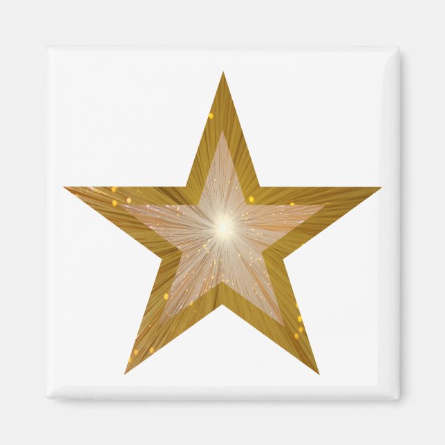 Íman Dourada imã de geladeira estelar branca (Frente)