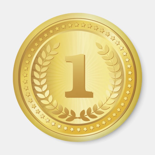 Íman Dourada medalha 1rua botão vencedor (Frente)