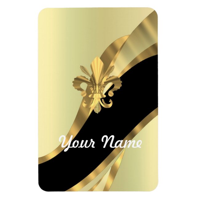 Íman Dourada pulga de raias personalizada (Vertical)