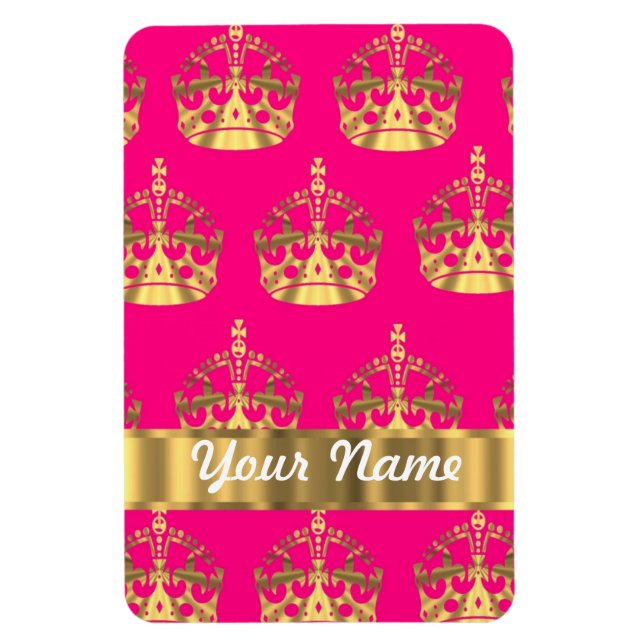 Íman Douradas coroas em rosa quente (Vertical)