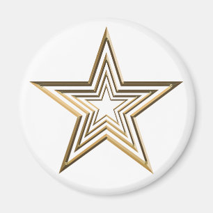 Íman Douradas estrelas padrão moderno branco
