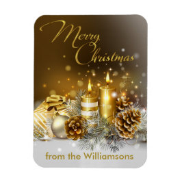 Íman Douradas velas Feliz Feriado de Natal