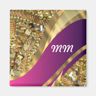Íman Dourado borrão e espiral magenta