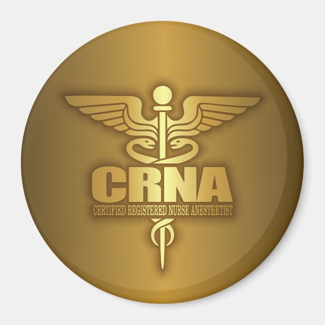 Íman Dourado Caduceus (CRNA) (Frente)