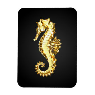 Íman Dourado Cavalo de Mar Poligonal