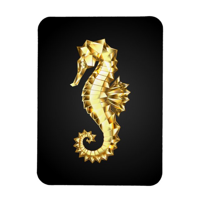Íman Dourado Cavalo de Mar Poligonal (Vertical)