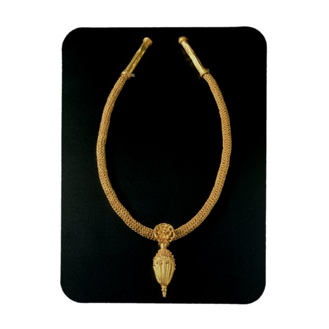 Íman Dourado colar com pendente de bolota de Monte Luna (Vertical)