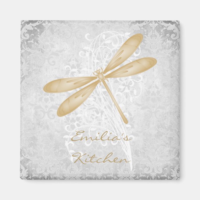 Íman Dourado Dragonfly - Magnet Personalizado (Frente)