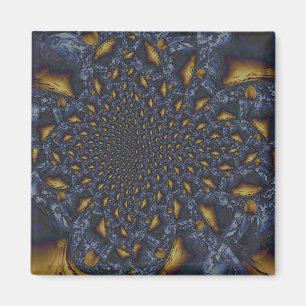 Íman Dourado e Silver Blue Molten Metal