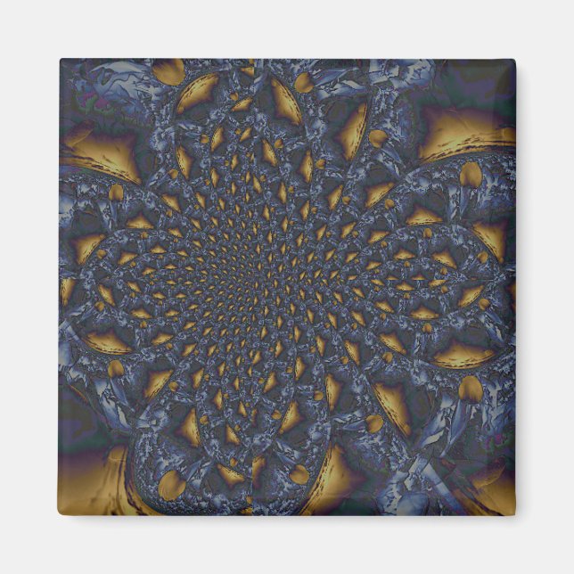 Íman Dourado e Silver Blue Molten Metal (Frente)