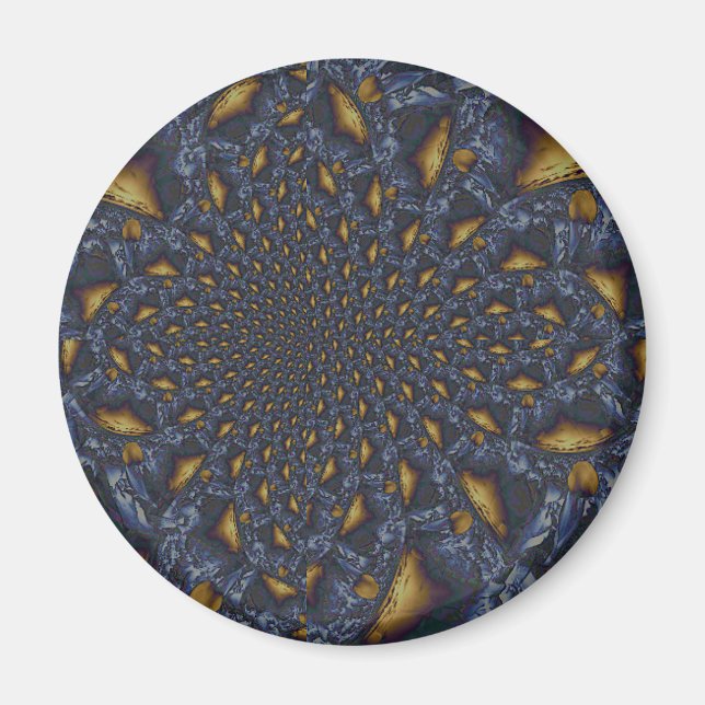 Íman Dourado e Silver Blue Molten Metal (Frente)