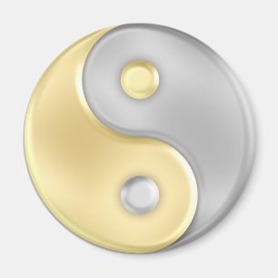Íman Dourado e Silver Yin e Yang