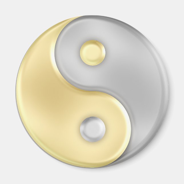 Íman Dourado e Silver Yin e Yang (Frente)