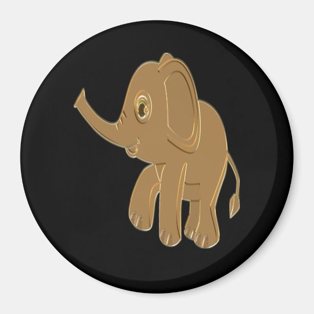Íman Dourado elefante bebê olhando para o céu (Frente)