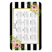 Dourado Floral Preto-Branco Estimulado | Calendári