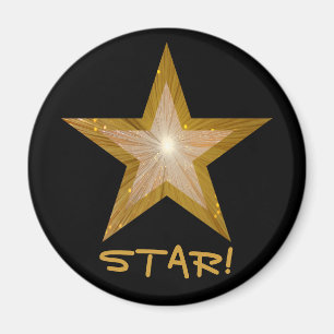 Íman Dourado frigorífico Star 'STAR'! preto arredondad