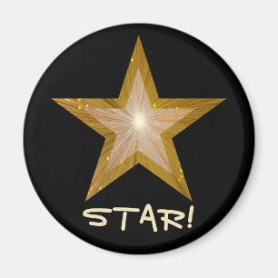 Íman Dourado frigorífico Star 'STAR'! preto arredondad