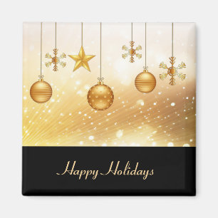 Íman Dourado Natal Balls Holiday Magnet