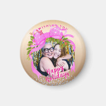 Dourado Natal da Fita Rosa Brilhante