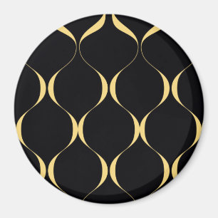 Íman Dourado, simples, moderno, gráfico ondulado luxuo