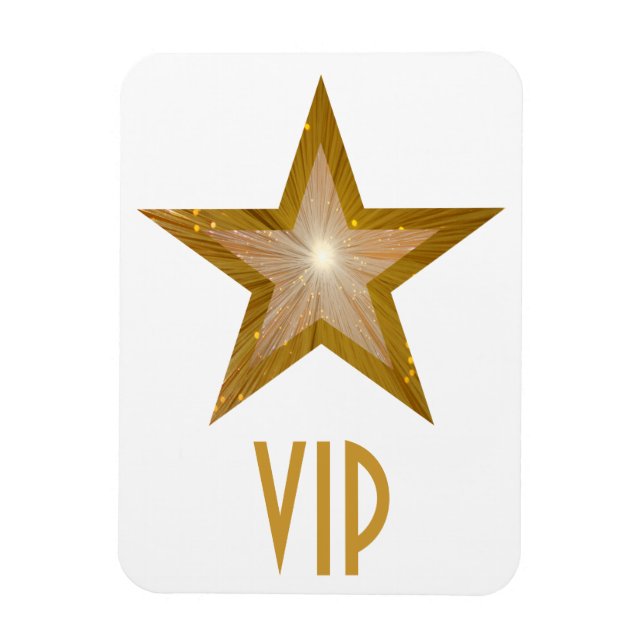 Íman "Dourado" Star 'VIP', branco de ímã flexível (Vertical)