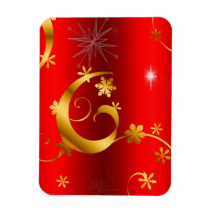 Íman Dourados picos e estrelas Natal vermelho