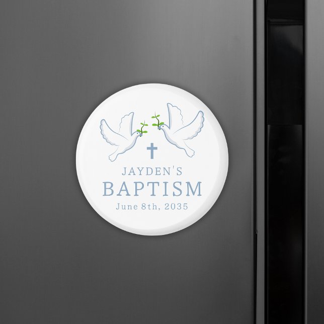Íman Dove Blue Boy Baptism Guest Favor Keepsasaara (Dove Blue Boy Baptism Guest Favors Keepsake Magnet
)