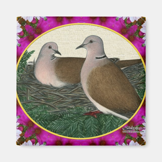 Íman Dove Nest e Flores (Frente)