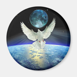 Íman Dove of Peace over Planet Earth