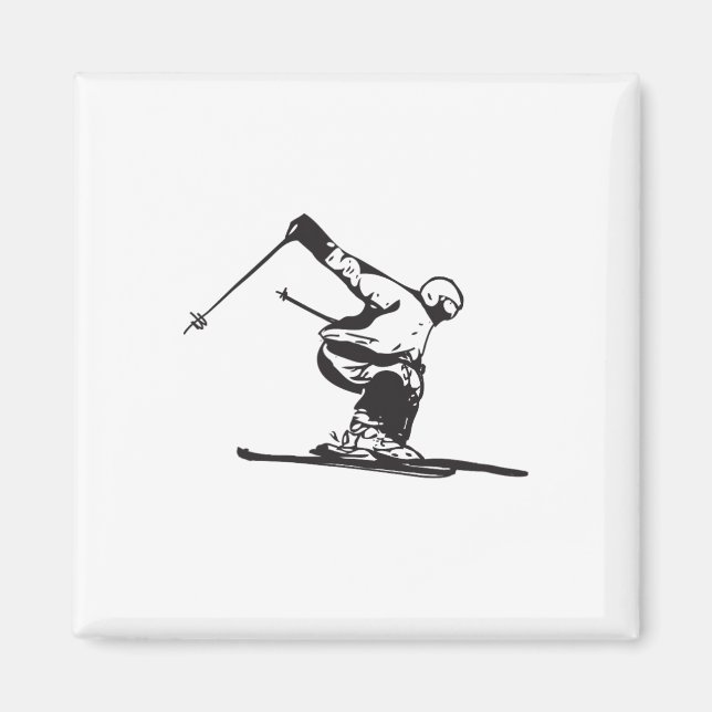 Íman Downhill Skiing Skier  (Frente)