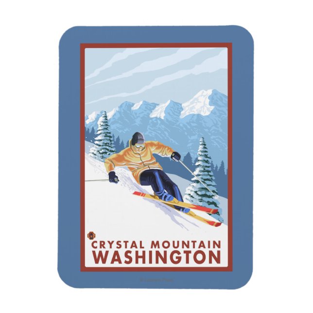 Íman Downhill Snow Skier - Crystal Mountain, WA (Vertical)