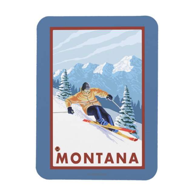 Íman Downhill Snow Skier - Montana (Vertical)