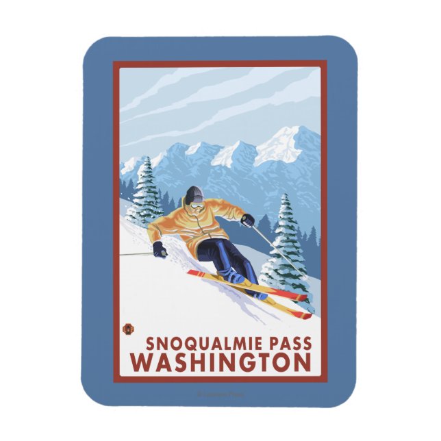 Íman Downhill Snow Skier - Snoqualmie Pass, WA (Vertical)