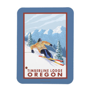 Íman Downhill Snow Skier - Timberline Lodge, Oregon