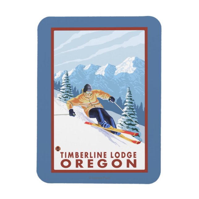 Íman Downhill Snow Skier - Timberline Lodge, Oregon (Vertical)